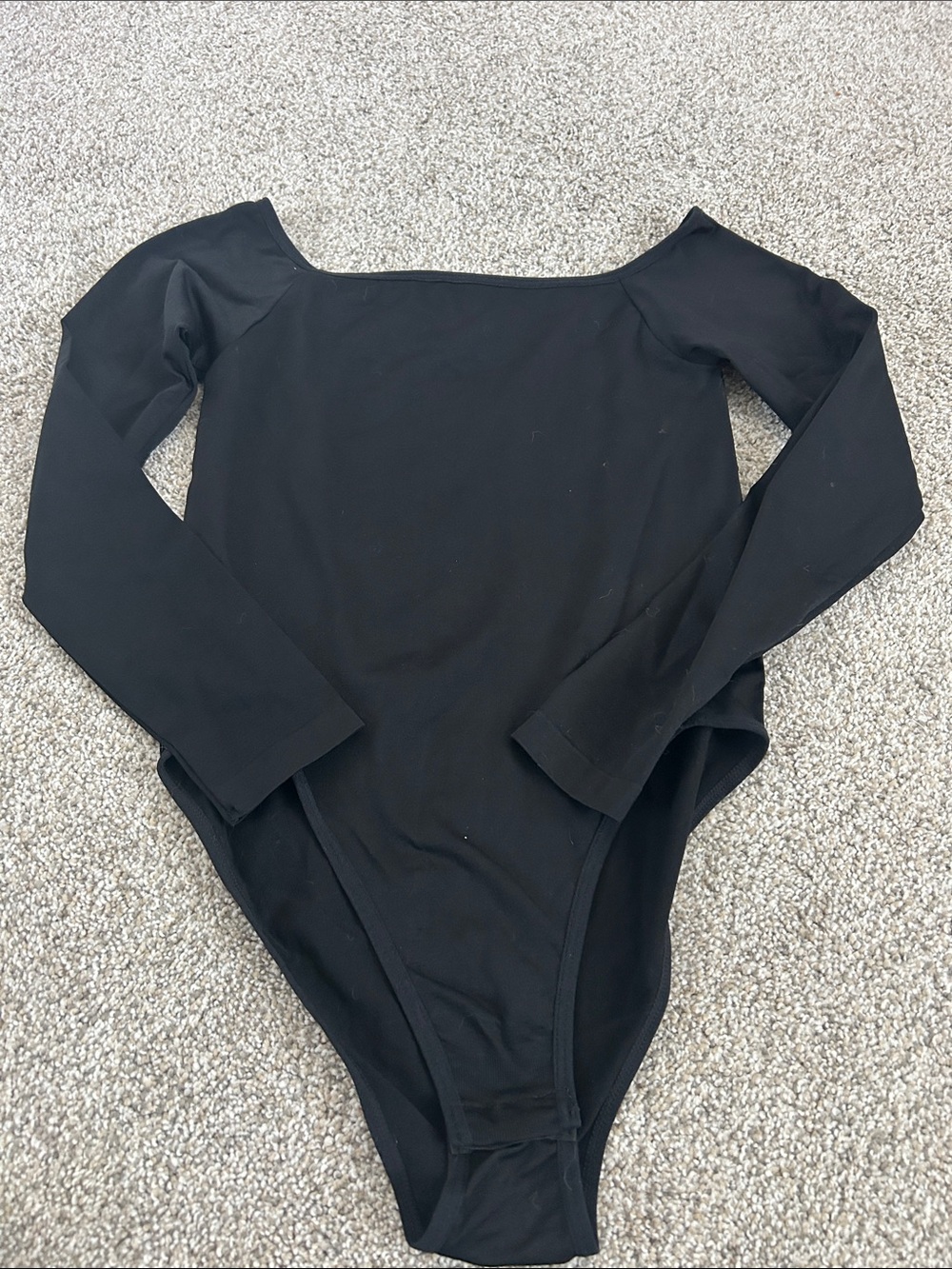 Spirit Black Long-Sleeve Scoop Neck Bodysuit